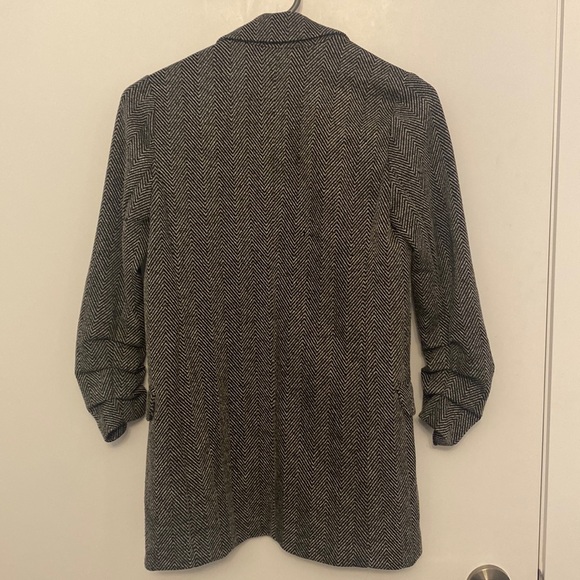 Dynamite Blazer with Ruched Sleeves - Grey - Size XXS - Picture 2 of 4